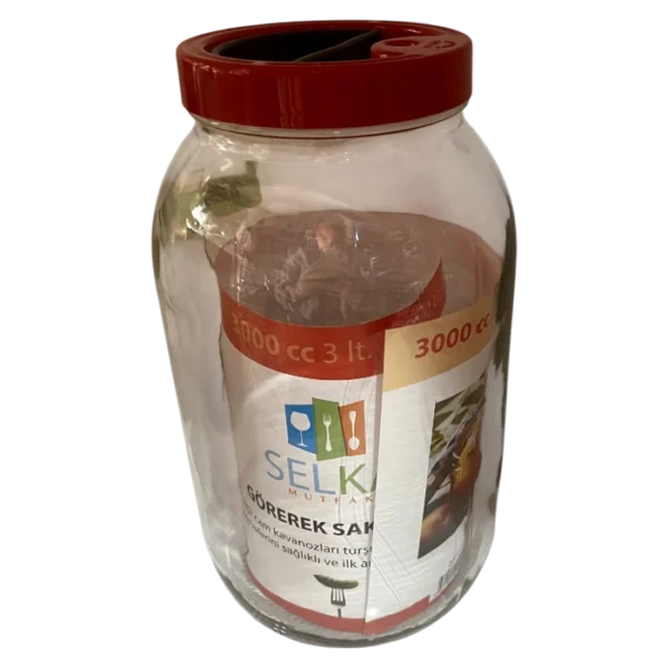 Буркан стъклен с дръжка 3L
