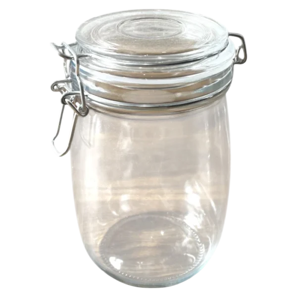 Буркан стъклен с клипс 1L
